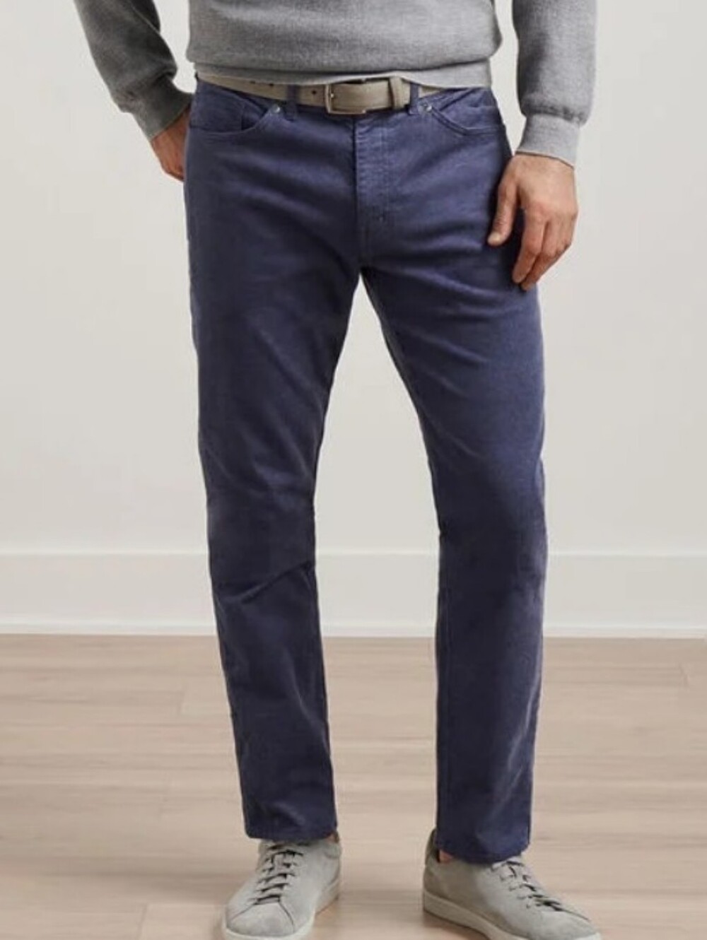 Peter Millar Superior Soft Corduroy Five-Pocket Pant Gray 40W